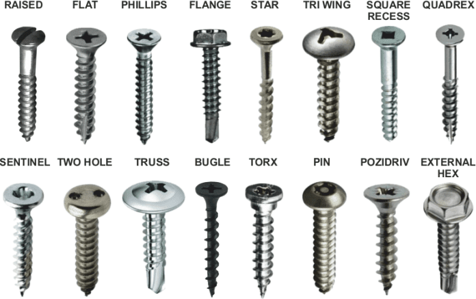 Types Of Screws 